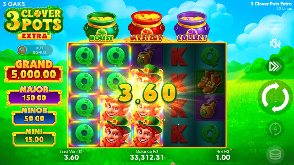 3 Clover Pots Extra Spielverlauf 1Red Casino