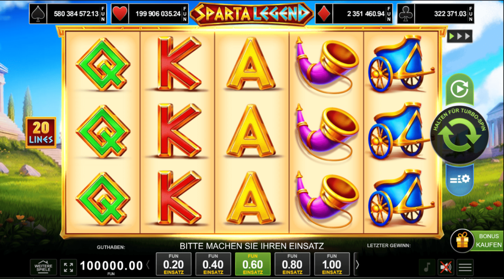 Sparta Legend Spielverlauf 1Red Casino