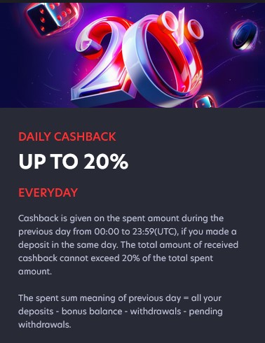 Cashback Bonus 1Red Casino
