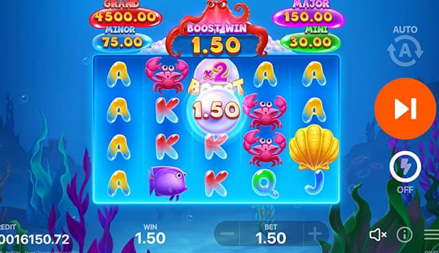 Gameplay van Pearl Ocean: Hold and Win bij Monixbet Casino